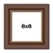 8x8 Traditional Brown Picture Frame - UV Acrylic, Foam Board Backing, Hanging Hardware